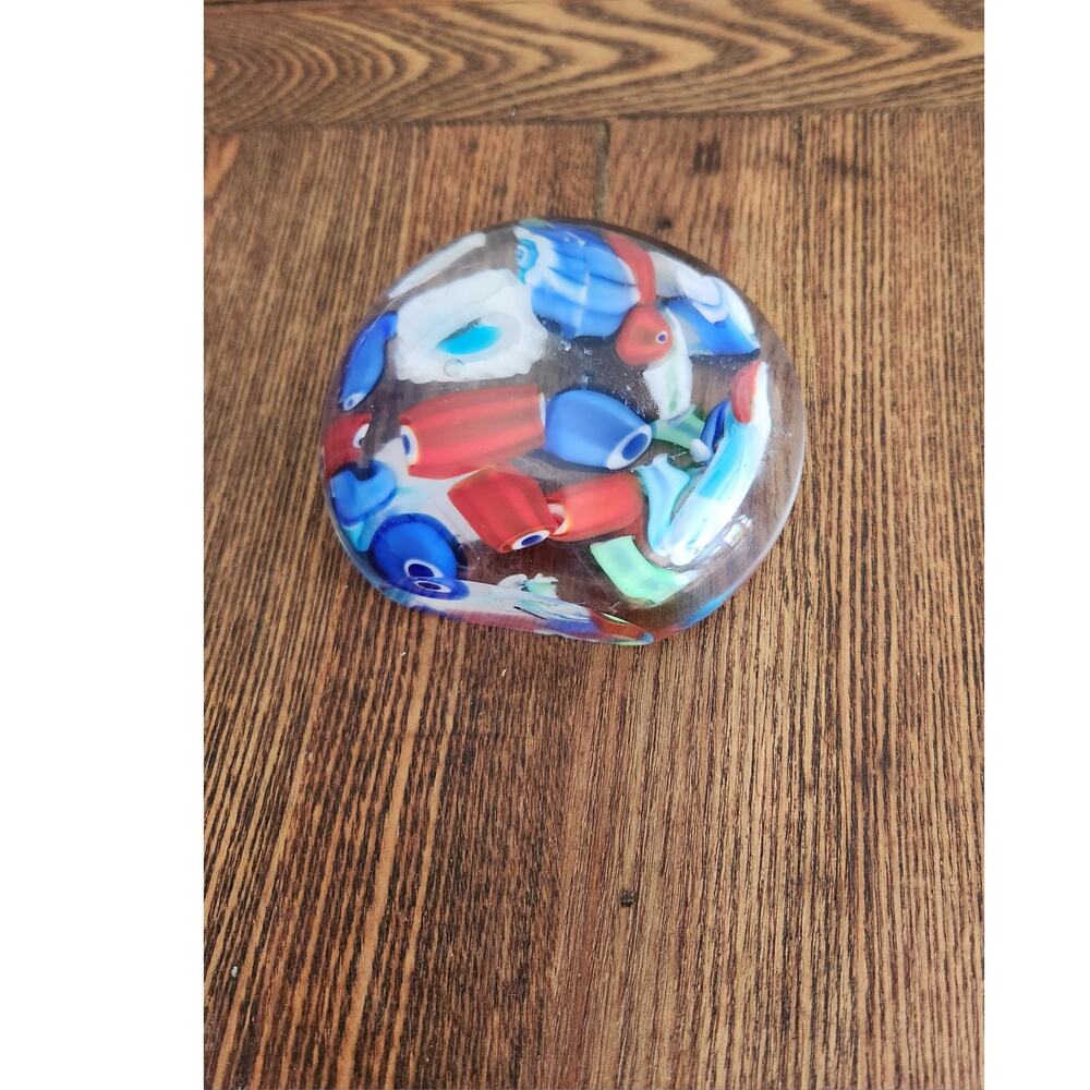 Murano Millefiori Murrine Canes Scrambled Art Glass Paperweight